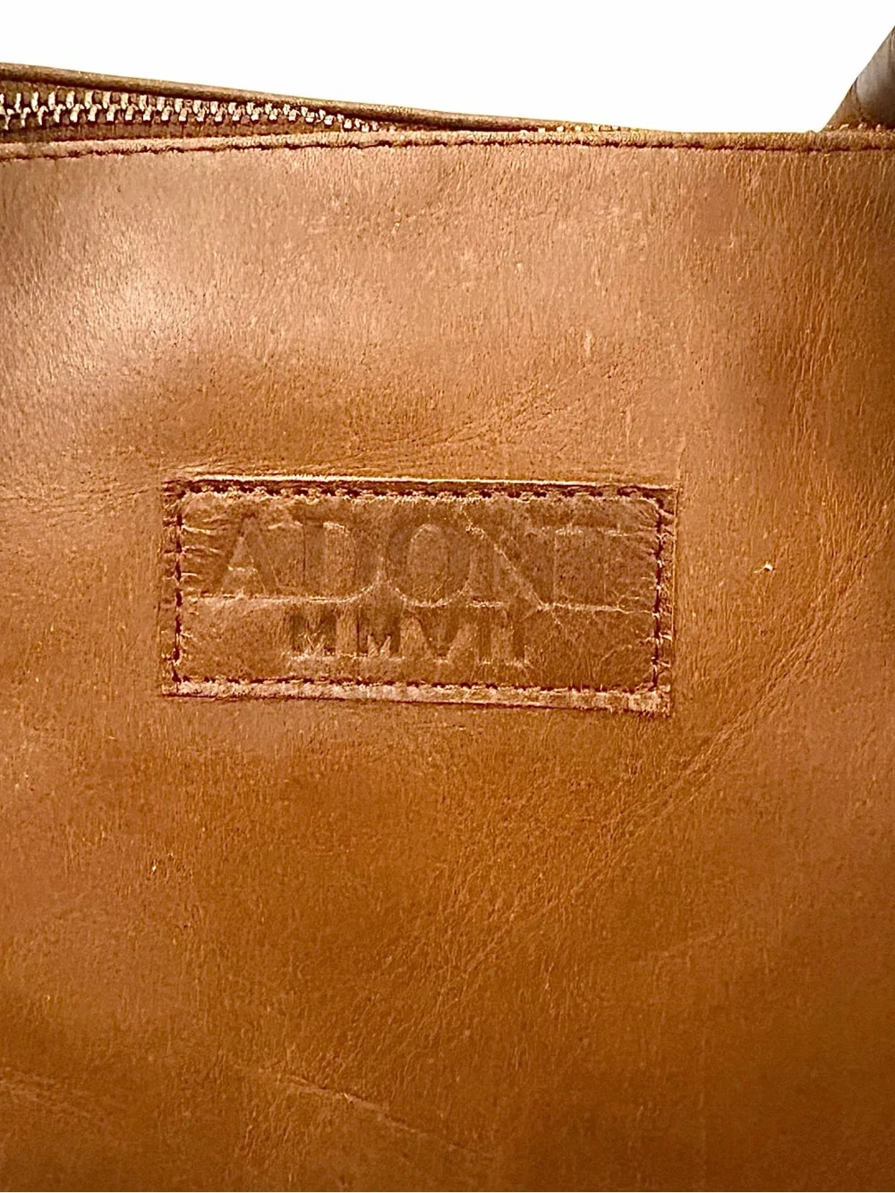 Adoni MMVLL Brown Leather Duffel Weekender Travel Bag 20x10x9 New